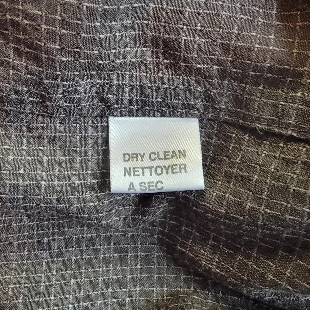 Tommy Bahama Dark Gray Checked Button Down Silk Cotton Blend Shirt XL - Picture 8 of 10